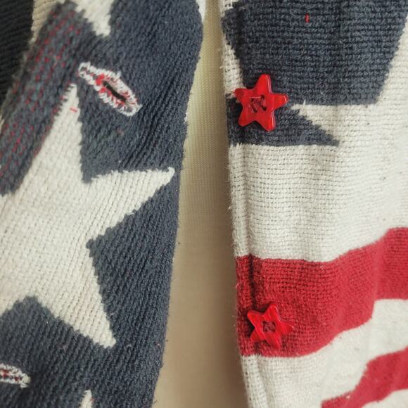 VTG American Flag Tapestry Jacket Size Unisex Large Petite - Picture 3 of 8